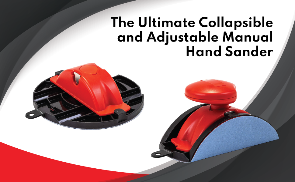 6″ Collapsible Hand Detail Sander Tool - Adjustable Manual Block Sander