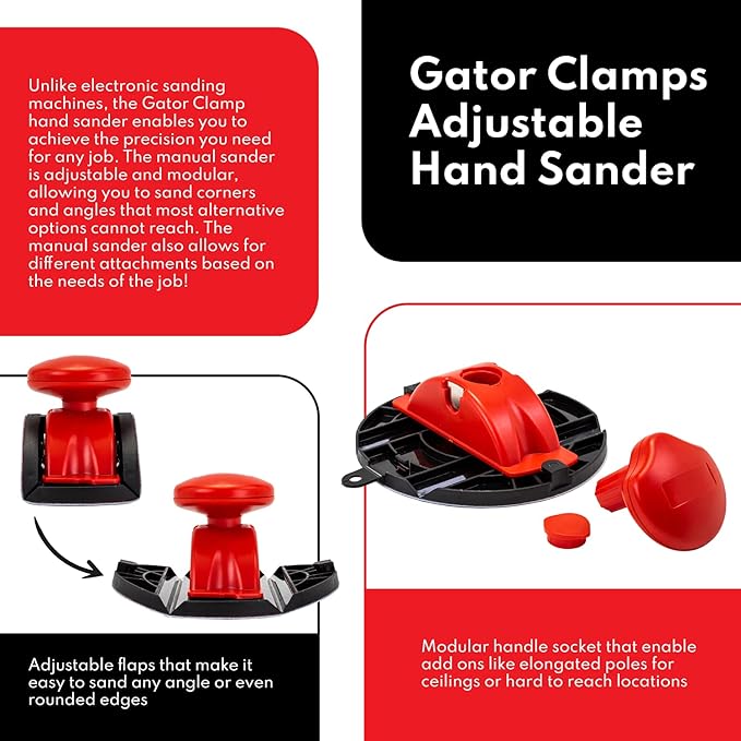 6″ Collapsible Hand Detail Sander Tool - Adjustable Manual Block Sander