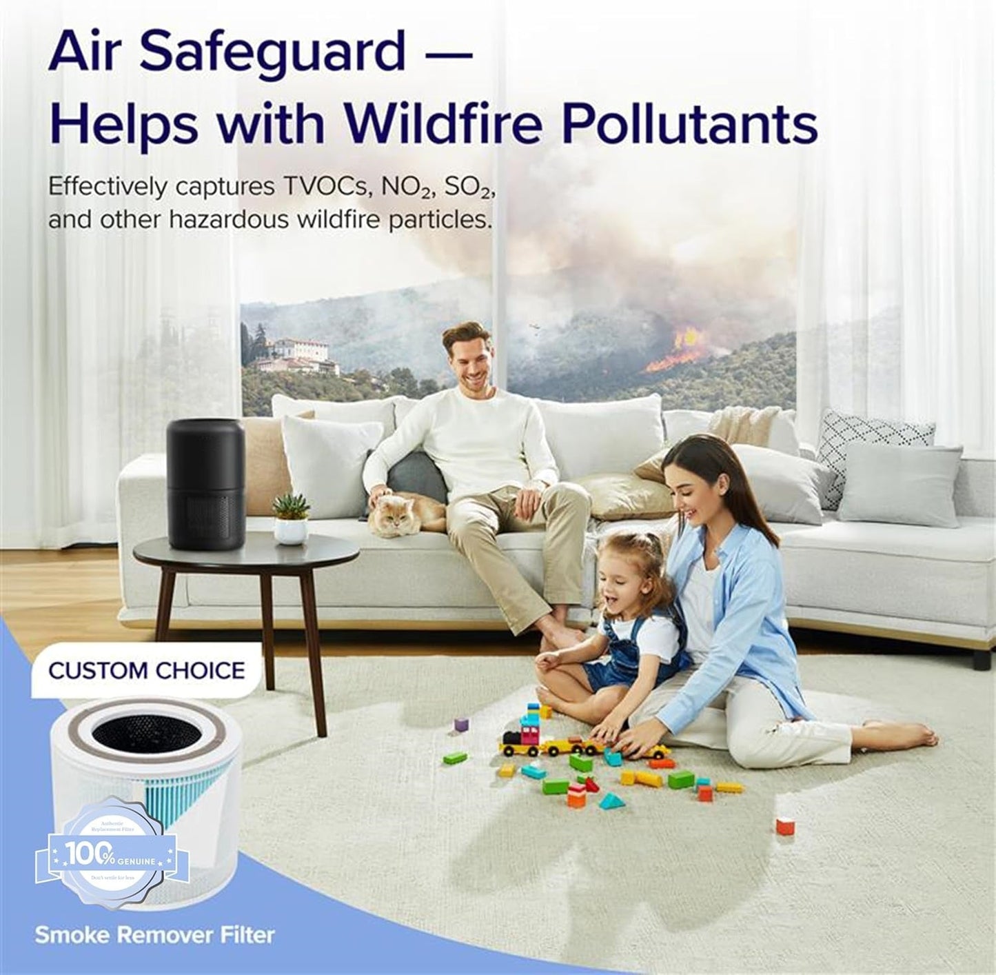 Household air purifier touch-type odor removal smoke and dust air freshener