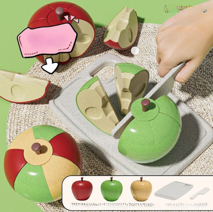 25 PCS Cutting Play Food Toy for Kids Fruit & Vegetables Accessories with Shopping Storage Basket, Plastic Mini Dishes and Knife, Educational Toy for Toddler Children Birthday Gift