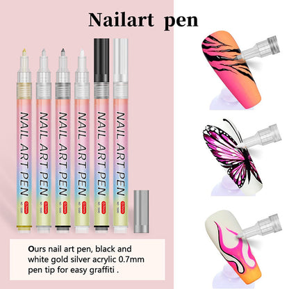 12-Color Professional Nail Art Pen Set